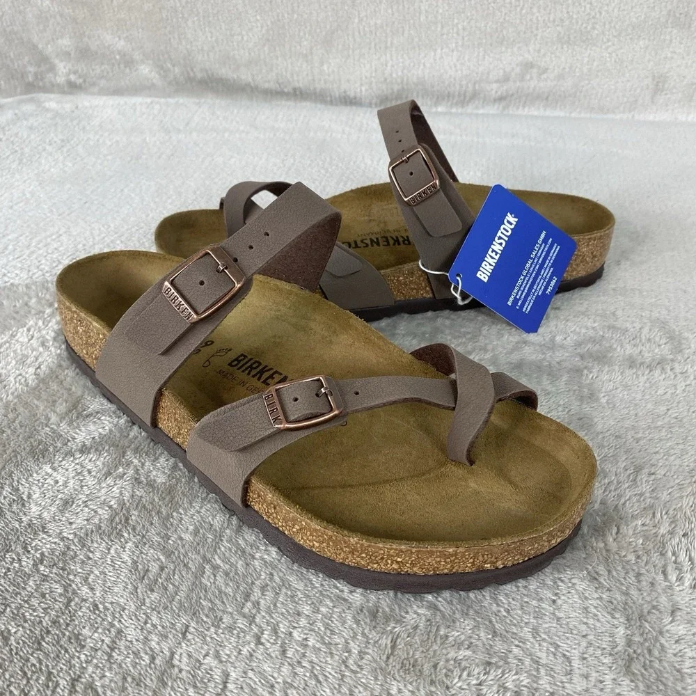 Birkenstock Mayari Sandals Womens US 8 EU 39 Mocca Birko-Flor Regular Fit NEW